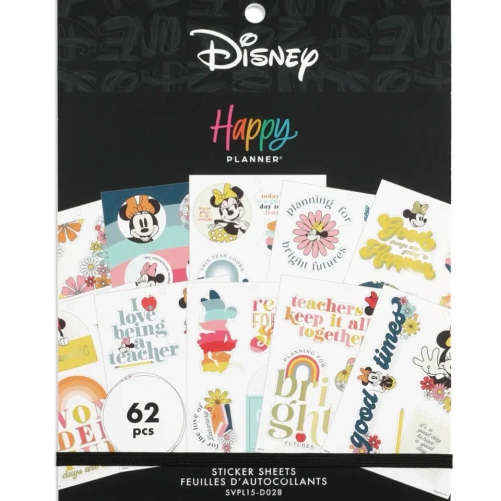 NWT- The Happy Planner LARGE VALUE PACK STICKERS-Disney Sunny Minnie Teacher